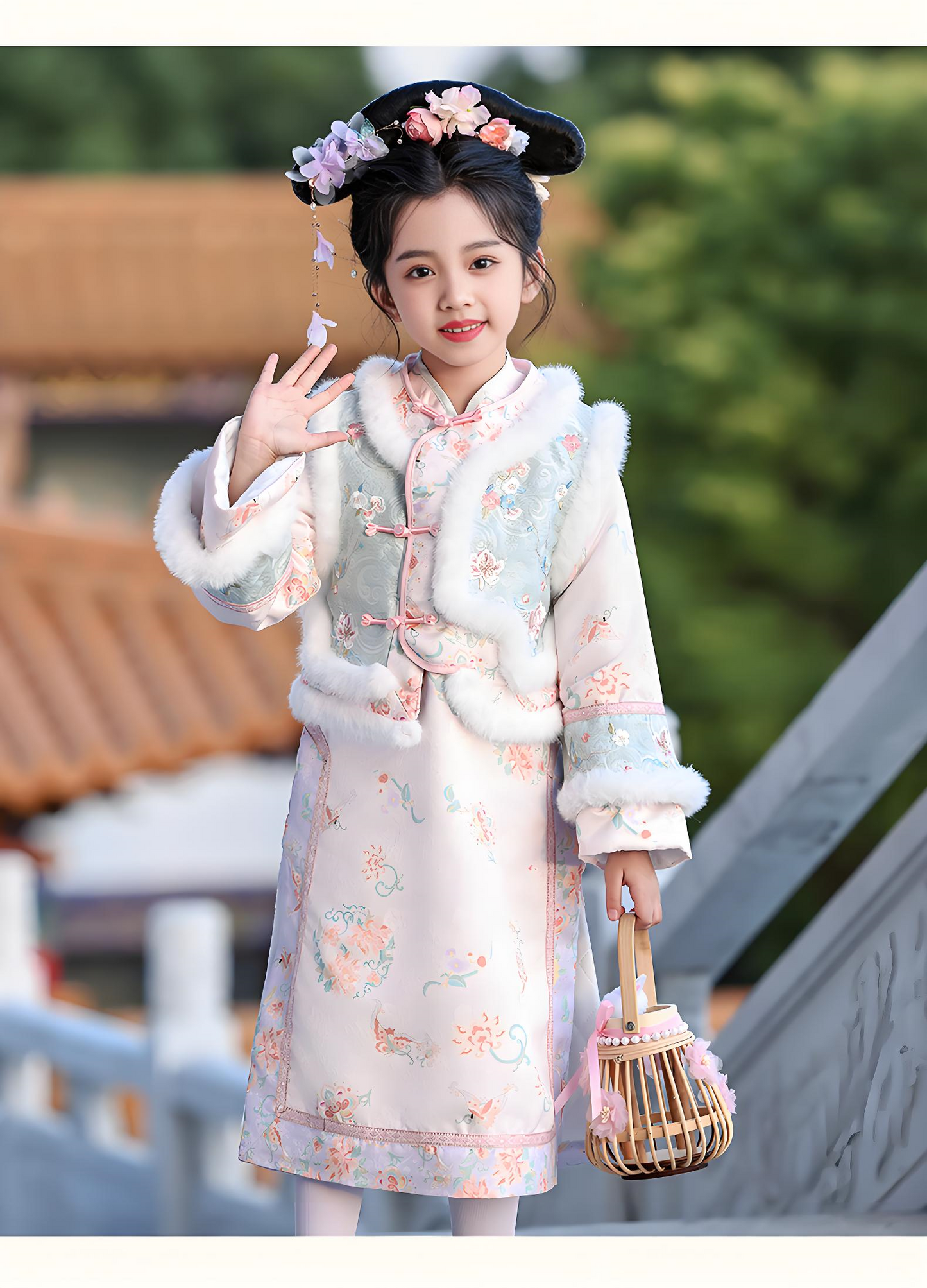 Children's Green Cheongsam Thickened