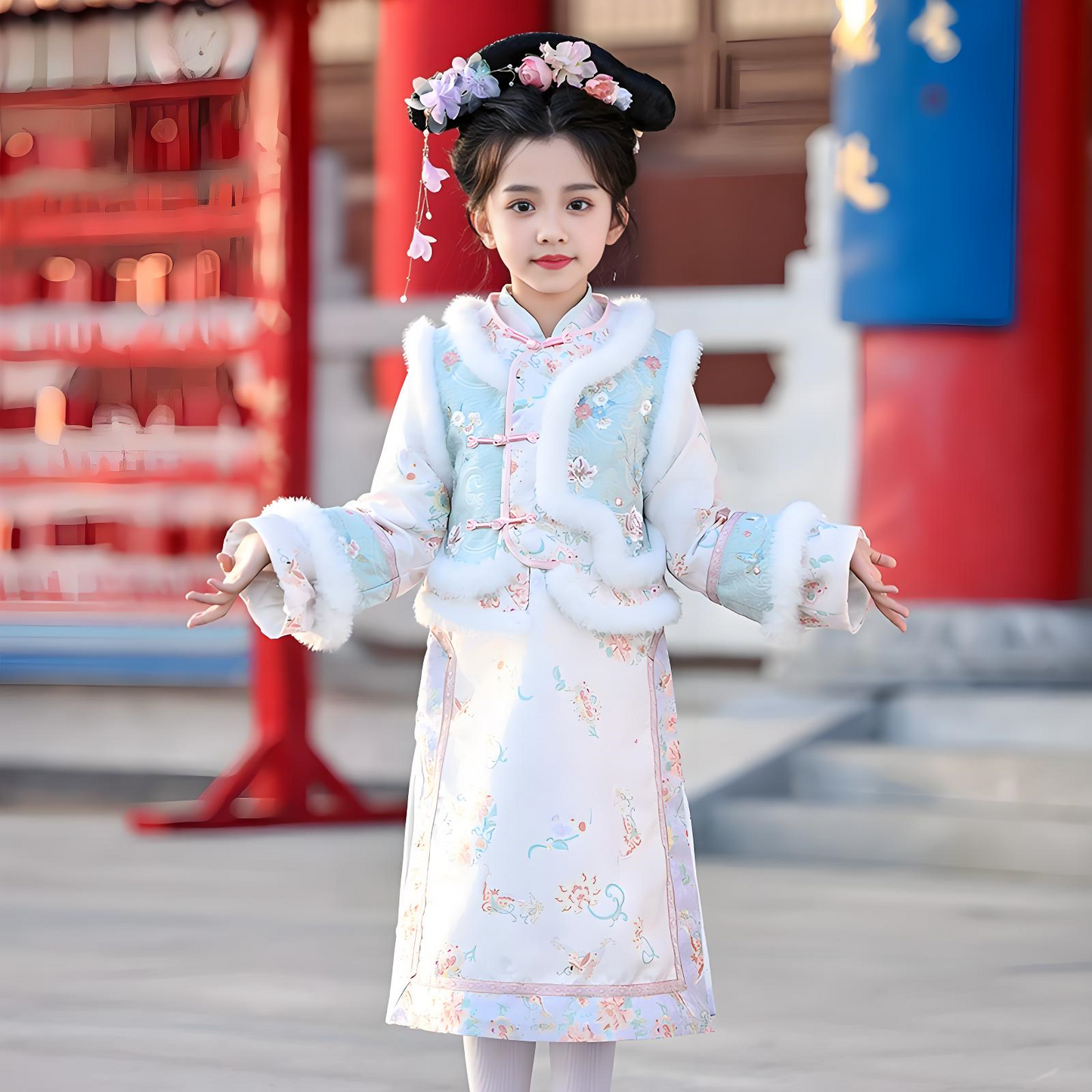 Children's Green Cheongsam Thickened