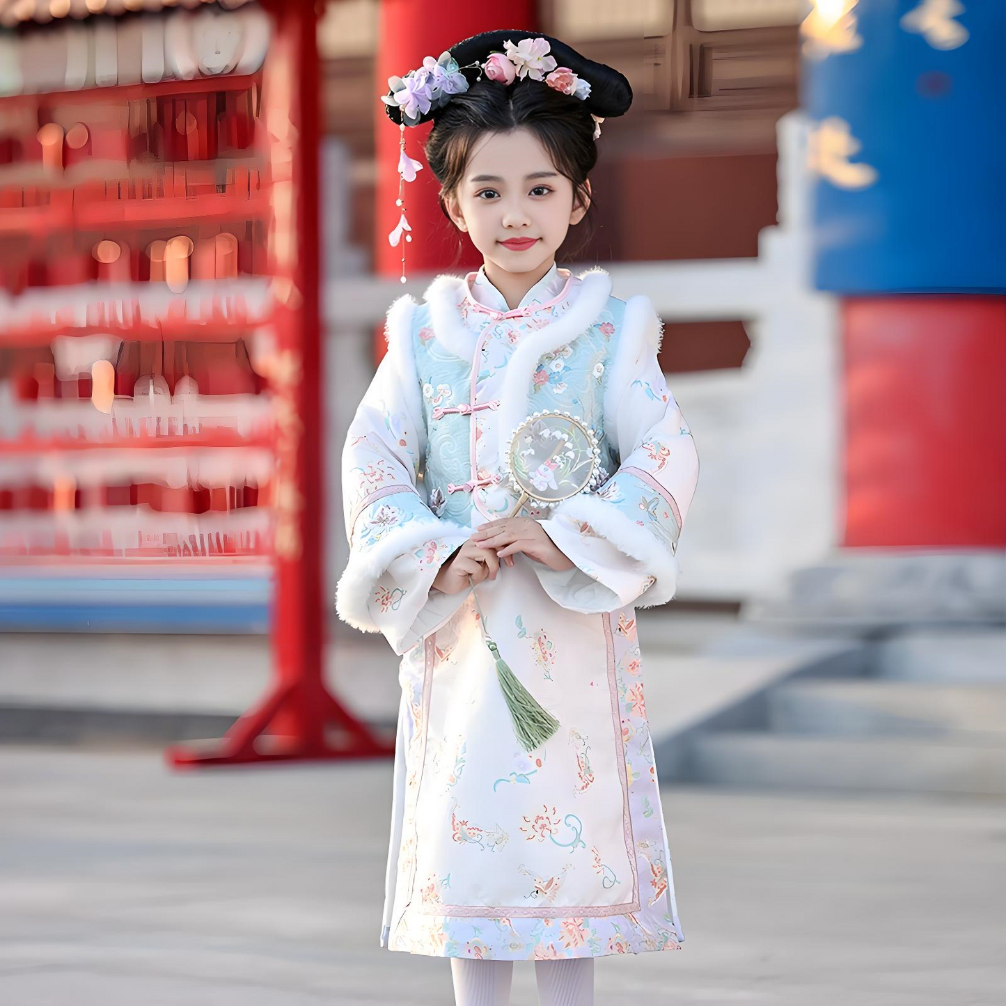 Children's Green Cheongsam Thickened