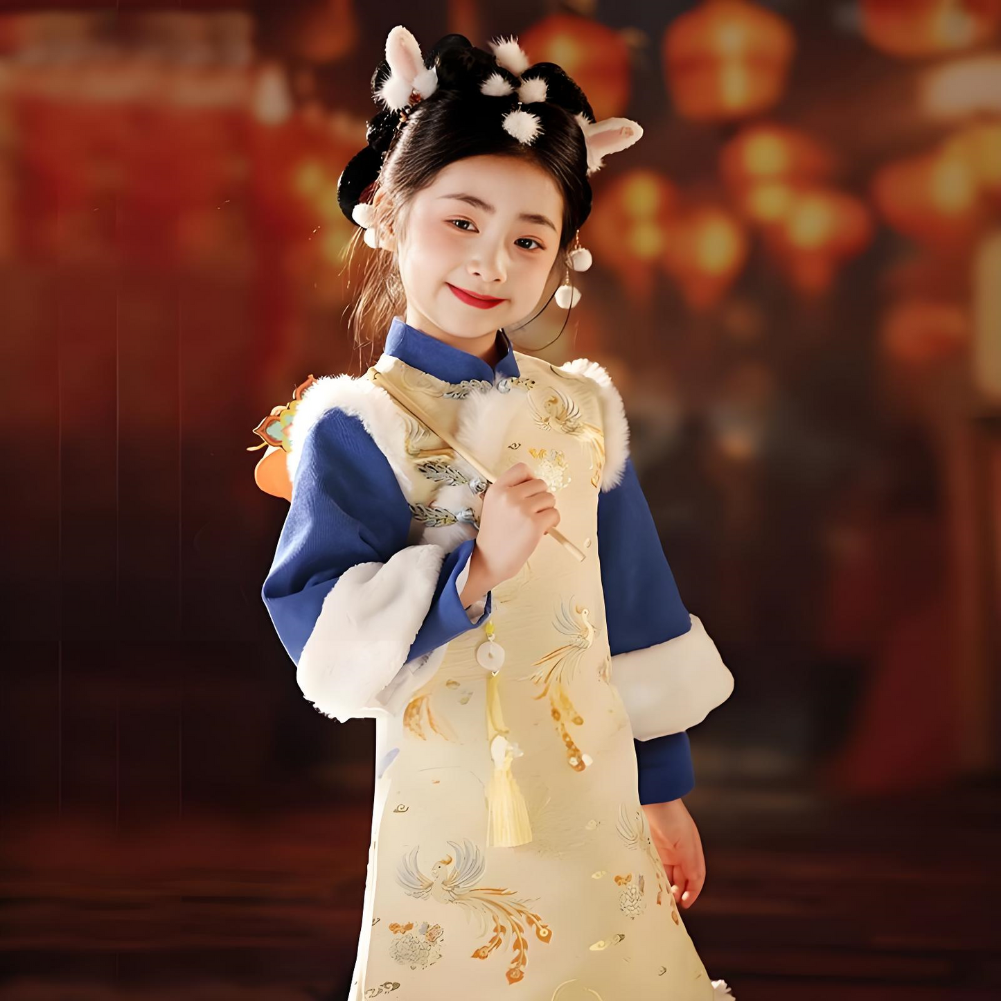 Children's Peony Cheongsam