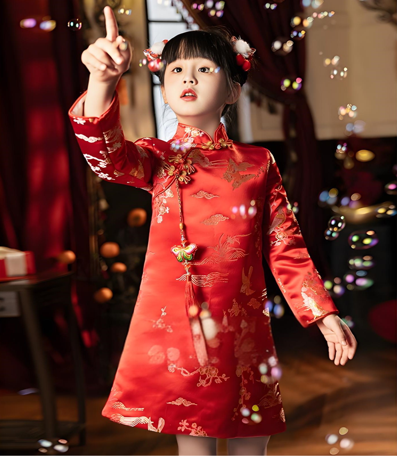 Children's Red Cheongsam