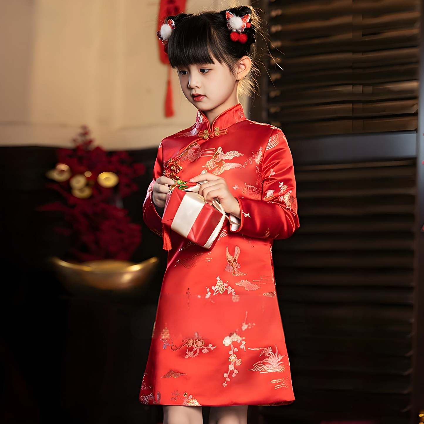 Children's Red Cheongsam