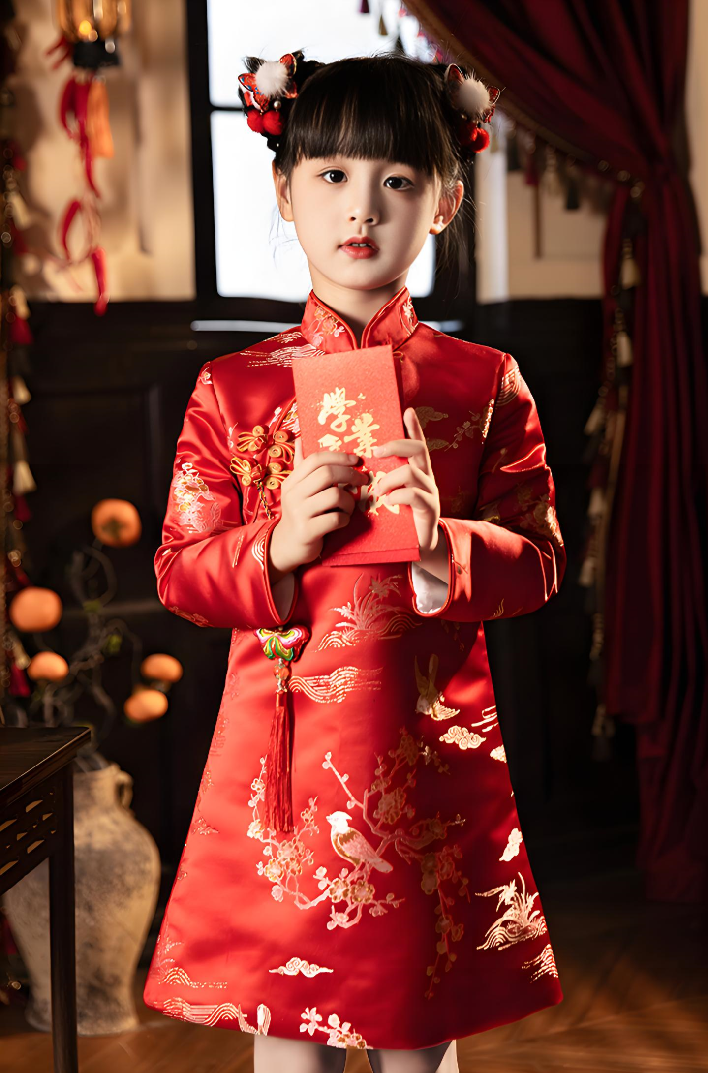 Children's Red Cheongsam