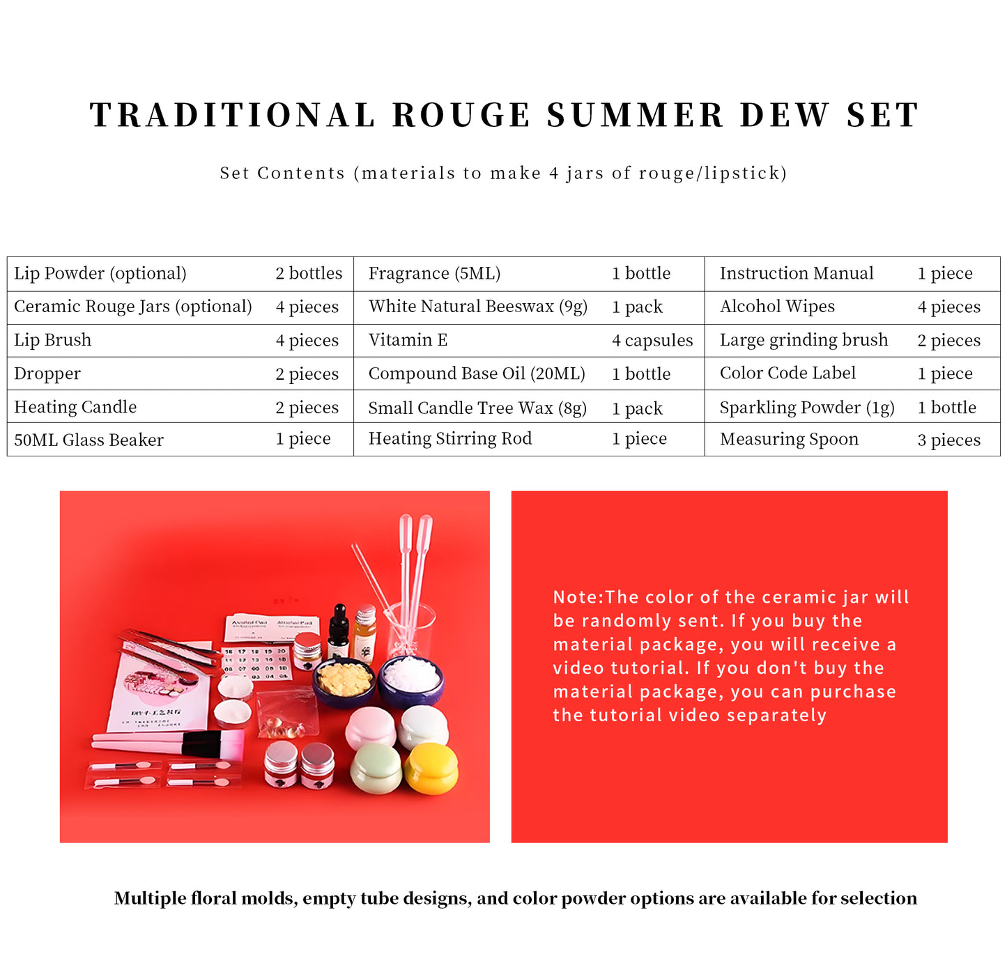 Rouge lipstick DIY material package