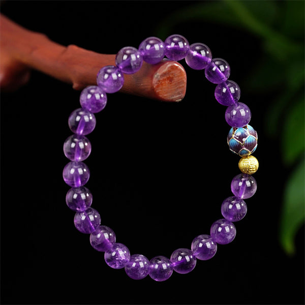 Natural Amethyst Beaded Bracelet