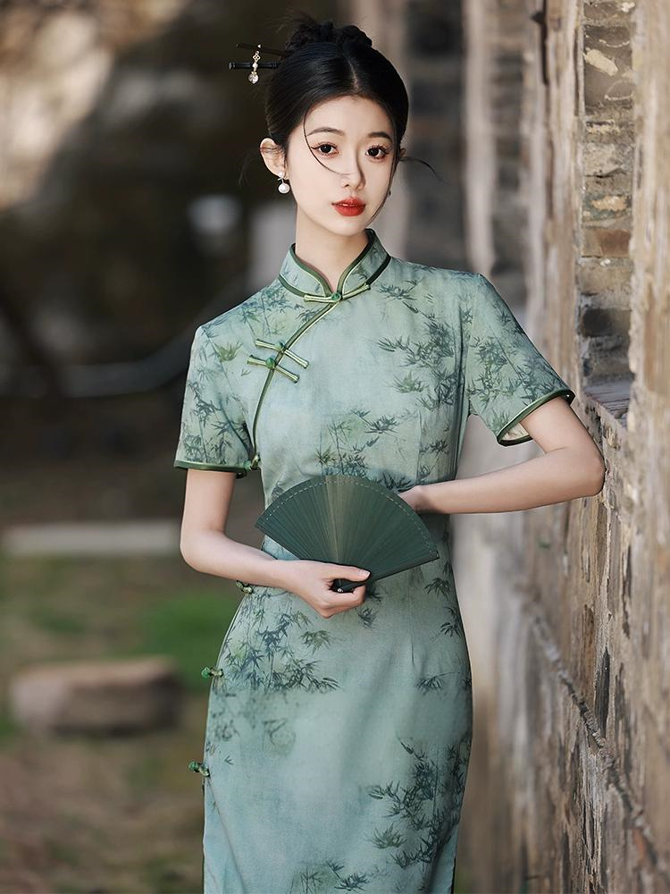 New Chinese Bamboo Slim Summer Qipao