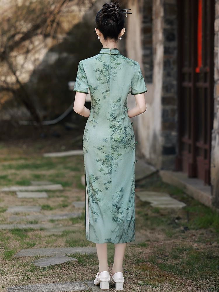 New Chinese Bamboo Slim Summer Qipao
