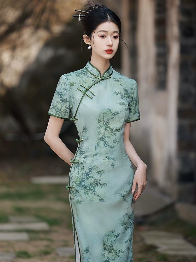 New Chinese Bamboo Slim Summer Qipao