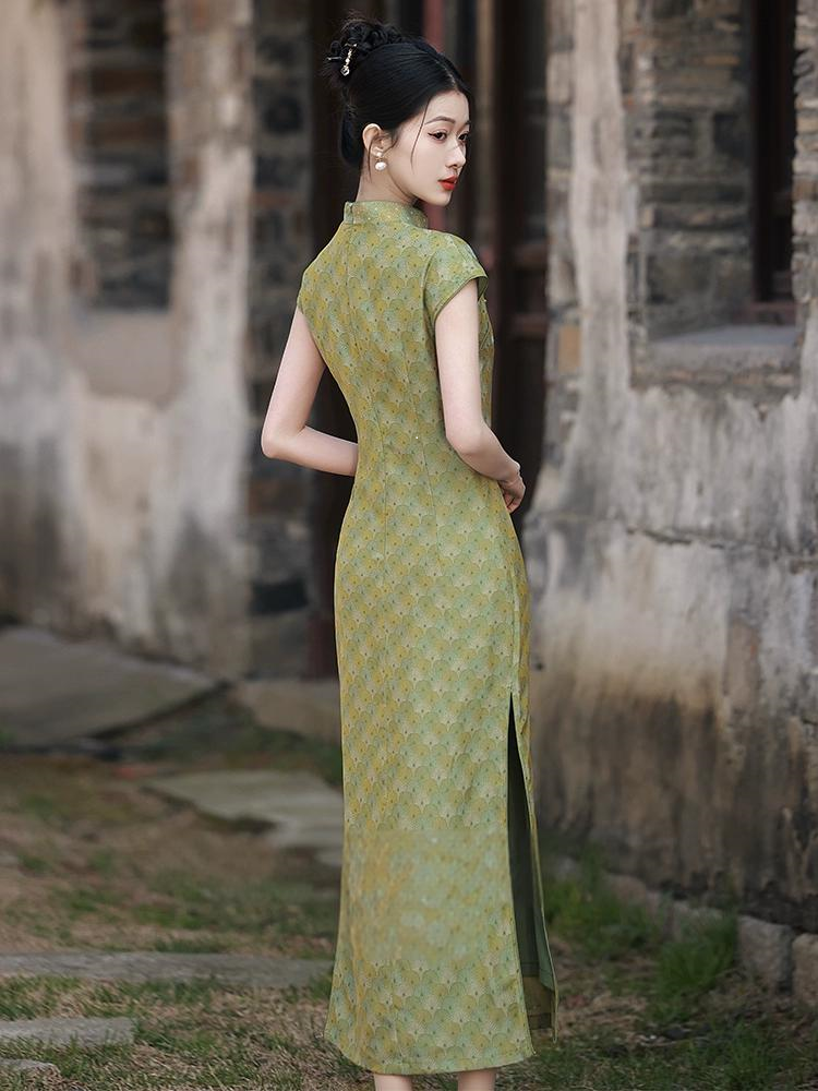 New Chinese Green Slim Summer Qipao