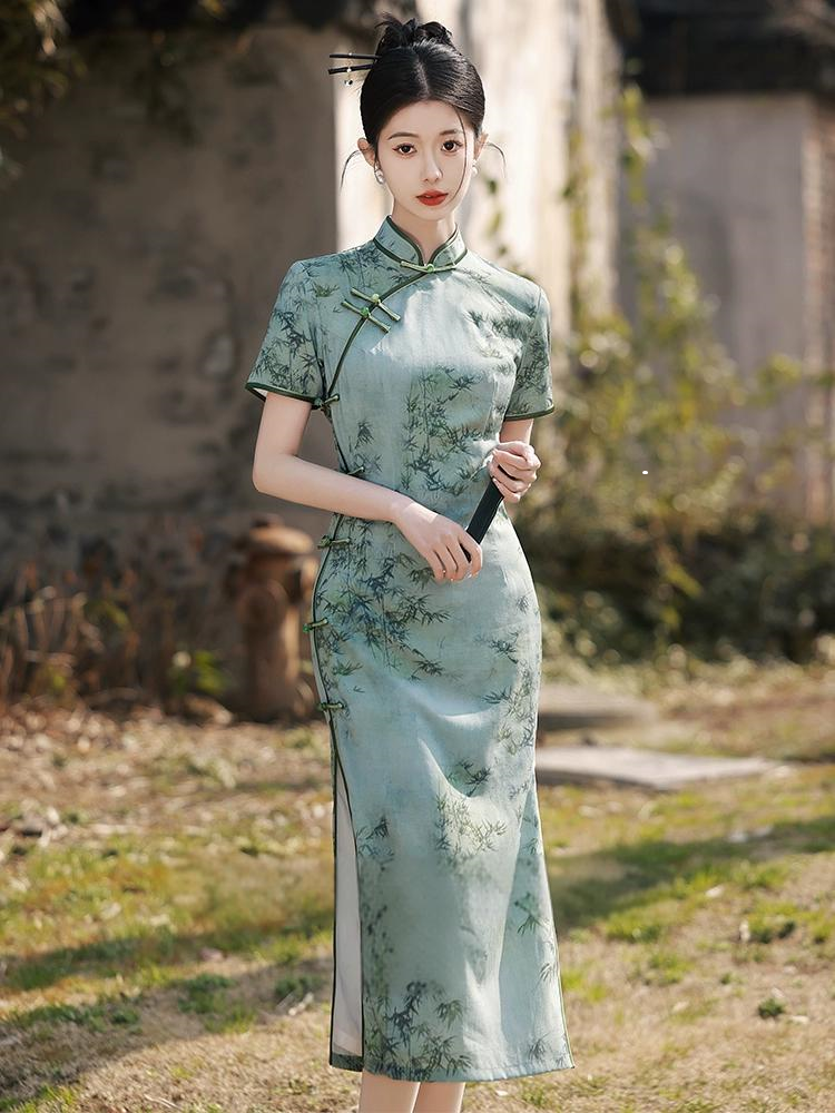 New Chinese Bamboo Slim Summer Cheongsam