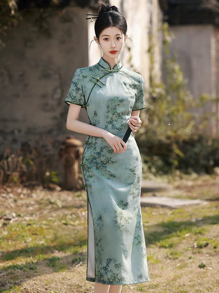 New Chinese bamboo Slim summer cheongsam