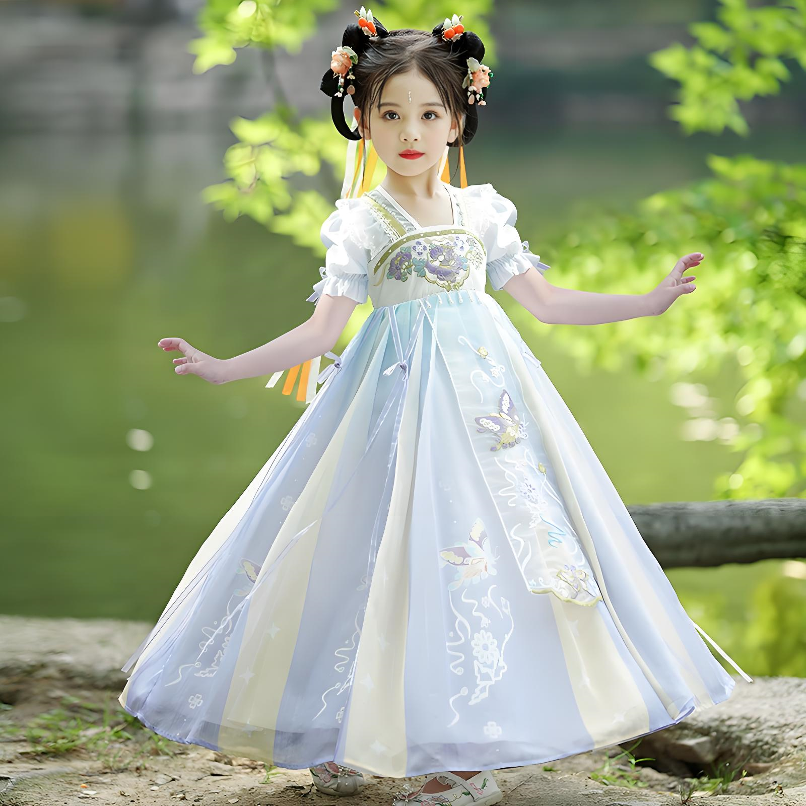 Chinese style super fairy costume dress for girls in autumn