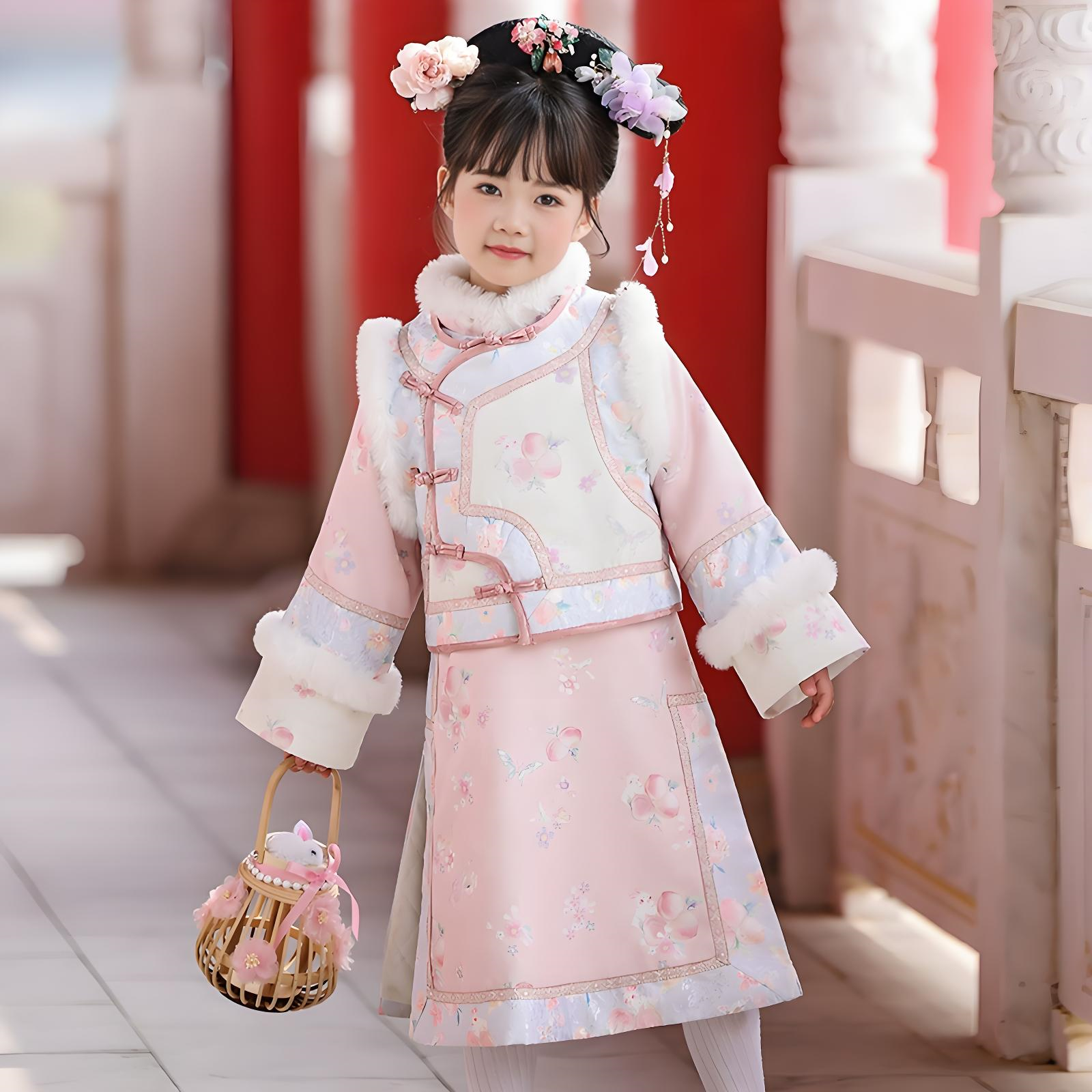 Chinese style checkered clothing with thickened women's winter style