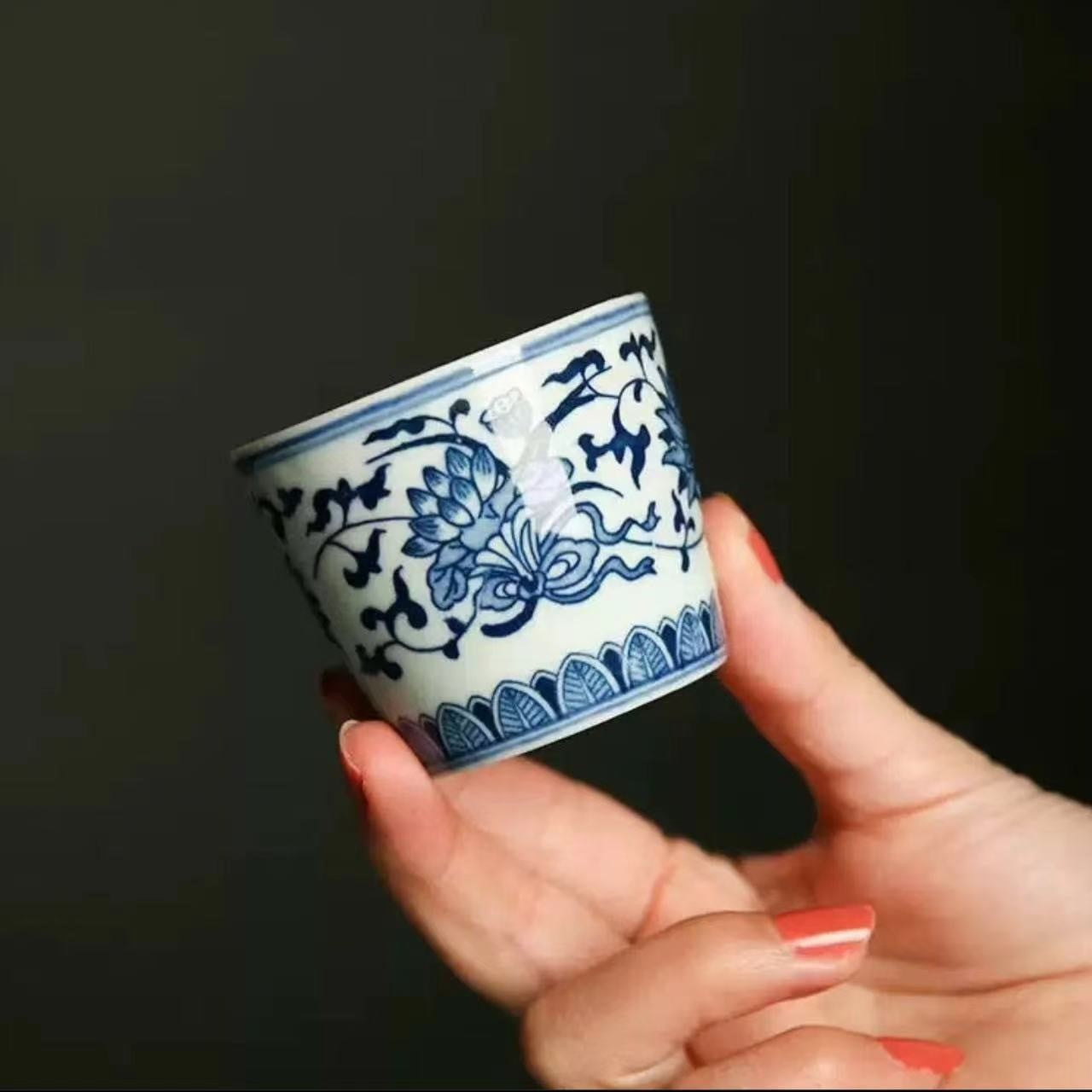 Blue and white porcelain cups