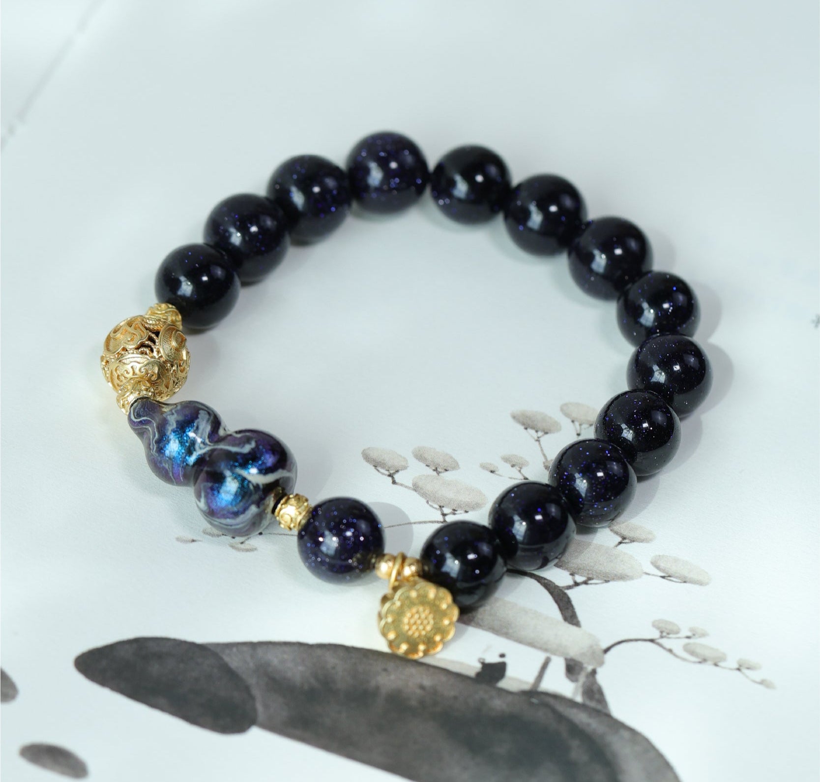 Blue sandstone bracelet