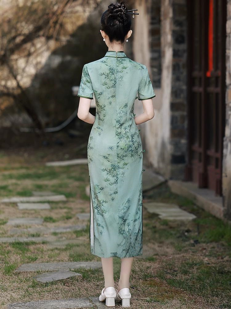 New Chinese bamboo Slim summer cheongsam