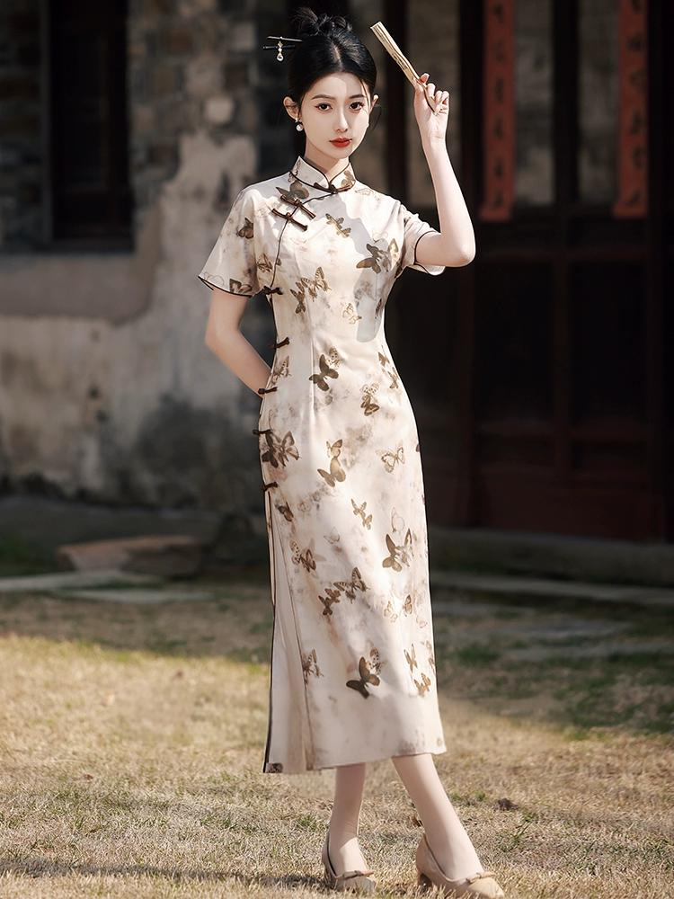 New Chinese Butterfly Slim Summer Cheongsam
