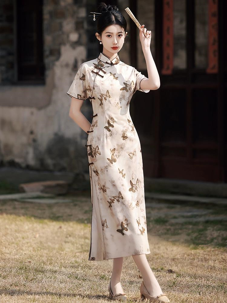 New Chinese butterfly Slim summer cheongsam