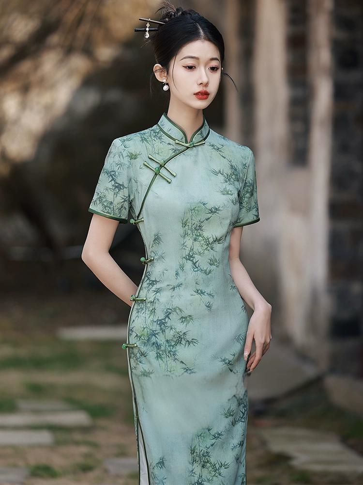 New Chinese bamboo Slim summer cheongsam