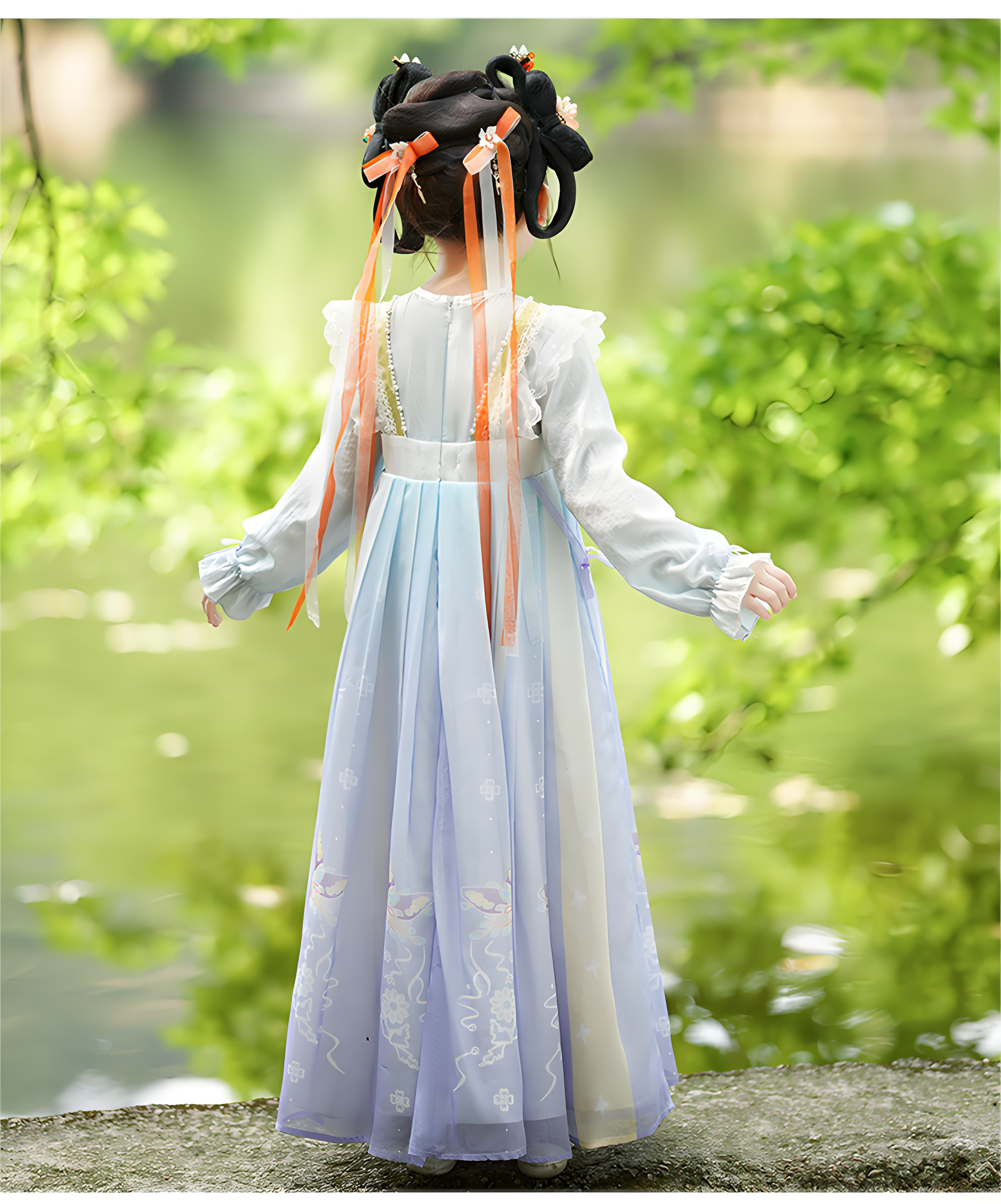 Chinese style super fairy costume dress for girls in autumn