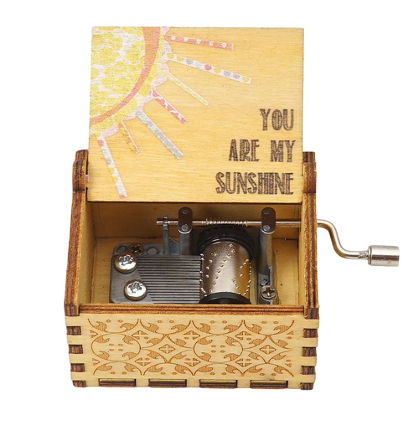 Hand-cranked engraved music box