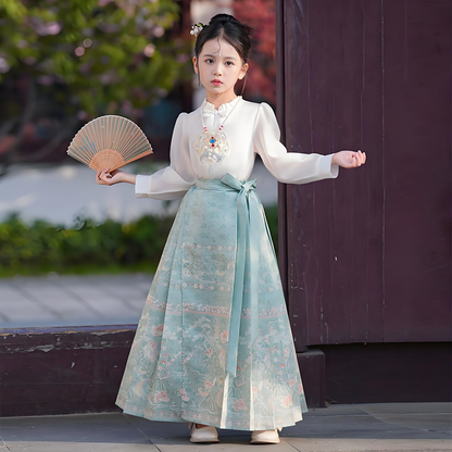 Children Green Horse Face Skirt