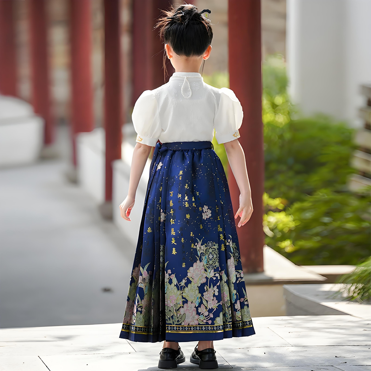 Children's Deep Blue Horse Face Skirt