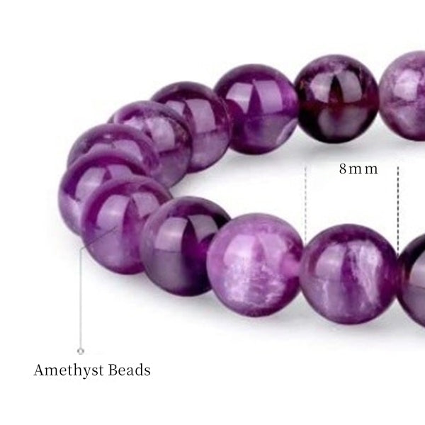 Natural Amethyst Beaded Bracelet