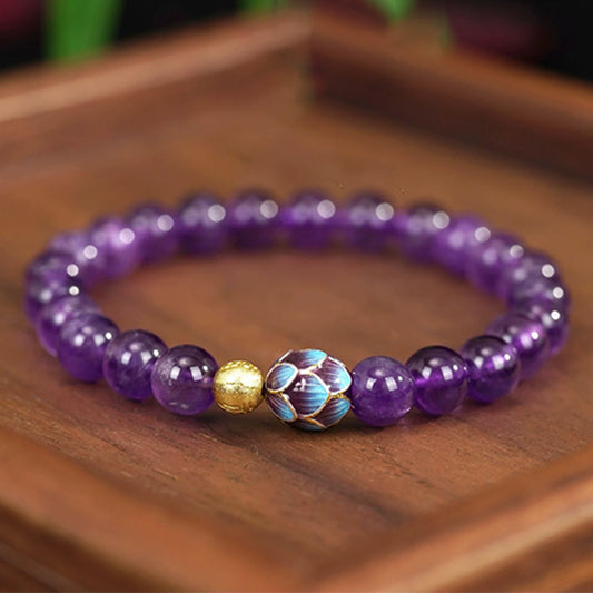 Natural Amethyst Beaded Bracelet