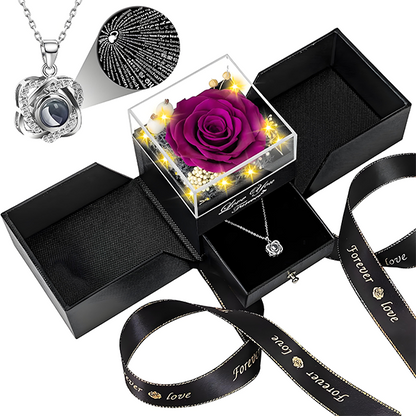 Rose Gift Box Necklace