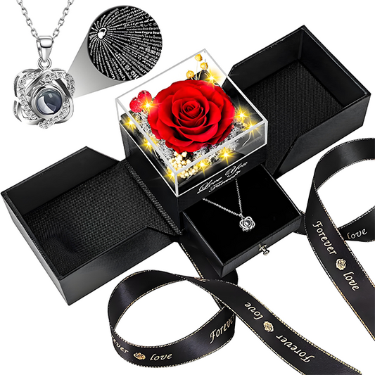 Rose Gift Box Necklace